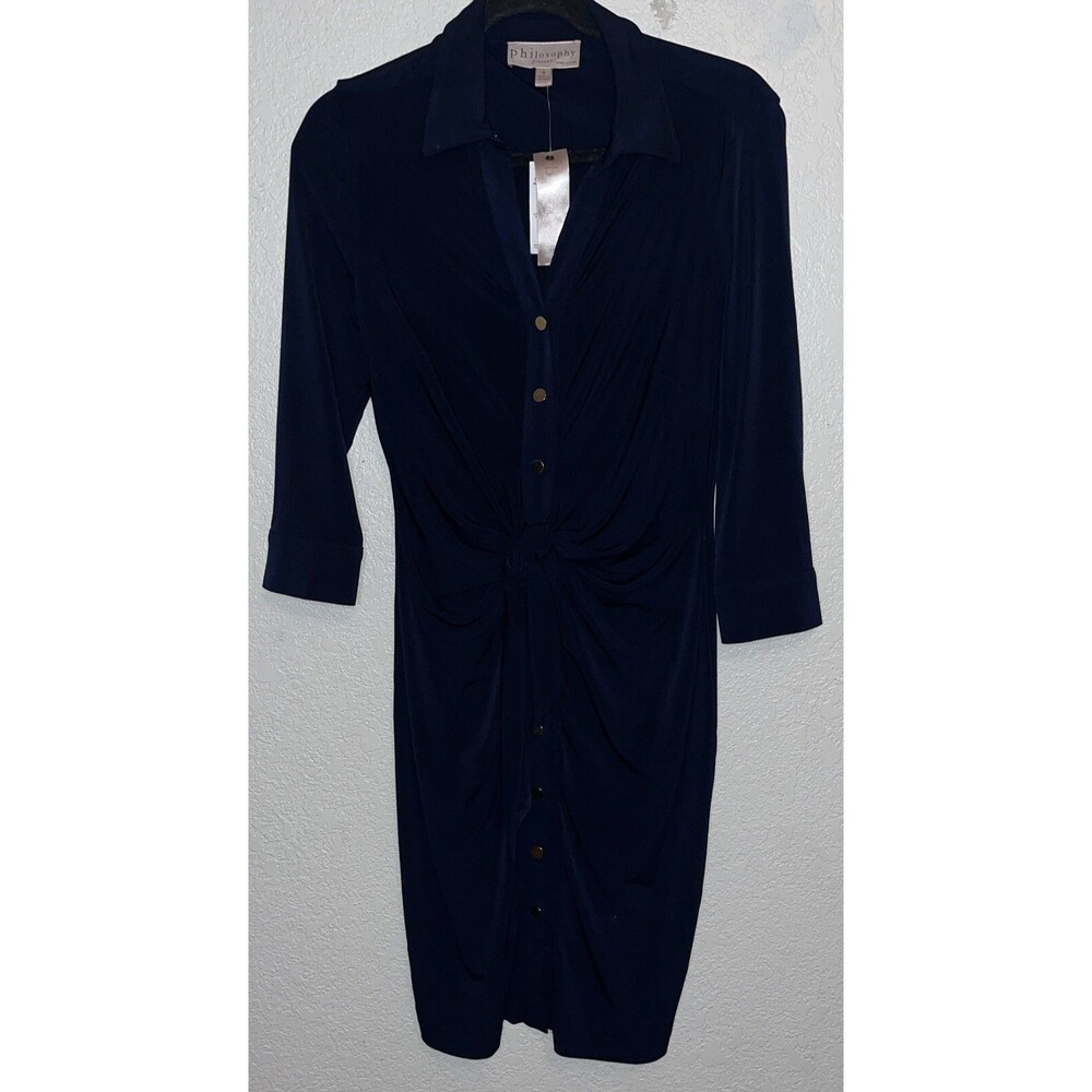 Philosophy Cut And Sew Night Life Dress Women Sz S Navy Blue